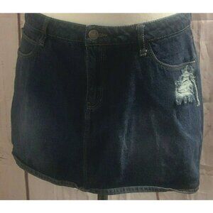 Selena Gomez Dream Out Loud Jean Mini Skirt Size 13 Distressed
